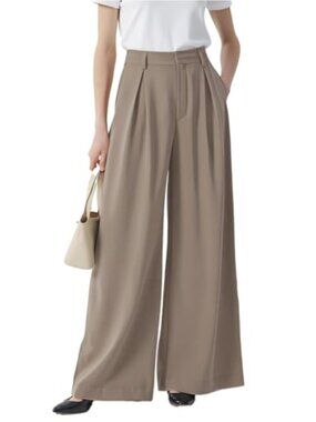 High Waist Wide Leg Palazzo Pants Trousers Casual Business Office Dress Pants